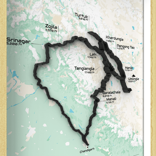 Grand Ladakh Circuit | Heritage Wood 3D Route Frame