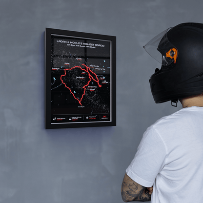 Grand Ladakh Circuit – Signature 3D Route Frame | Premium Black