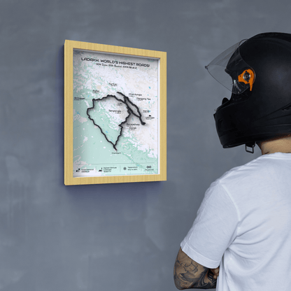 Grand Ladakh Circuit – Signature 3D Route Frame | Heritage Wood