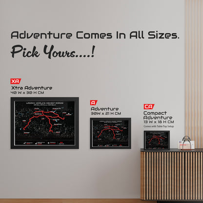 Ladakh Circuit – Signature 3D Route Frame | Premium Black