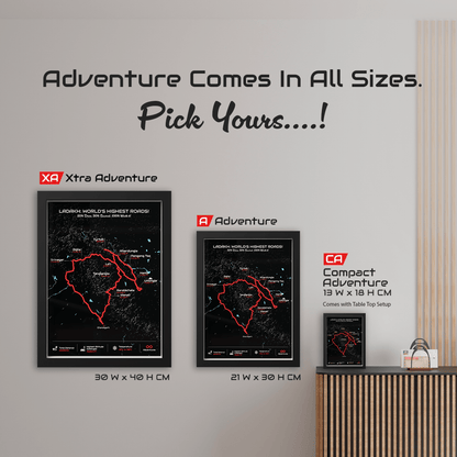 Grand Ladakh Circuit – Signature 3D Route Frame | Premium Black