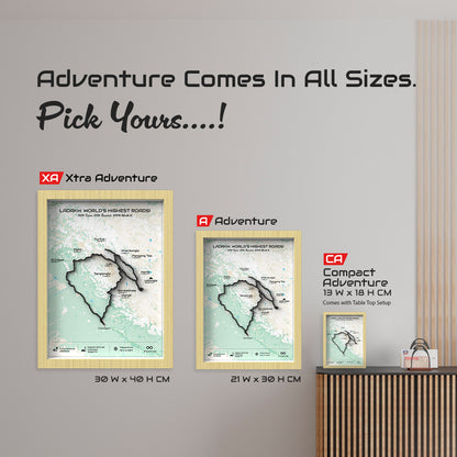 Grand Ladakh Circuit – Signature 3D Route Frame | Heritage Wood
