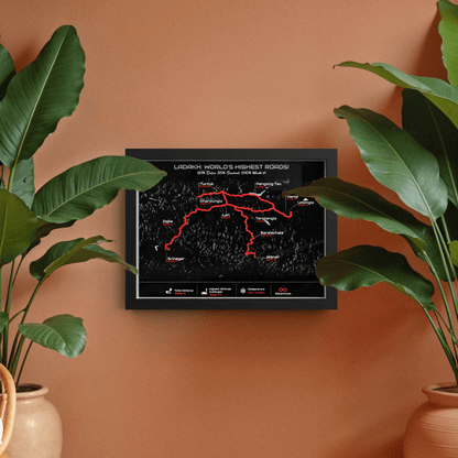 Ladakh Circuit – Signature 3D Route Frame | Premium Black