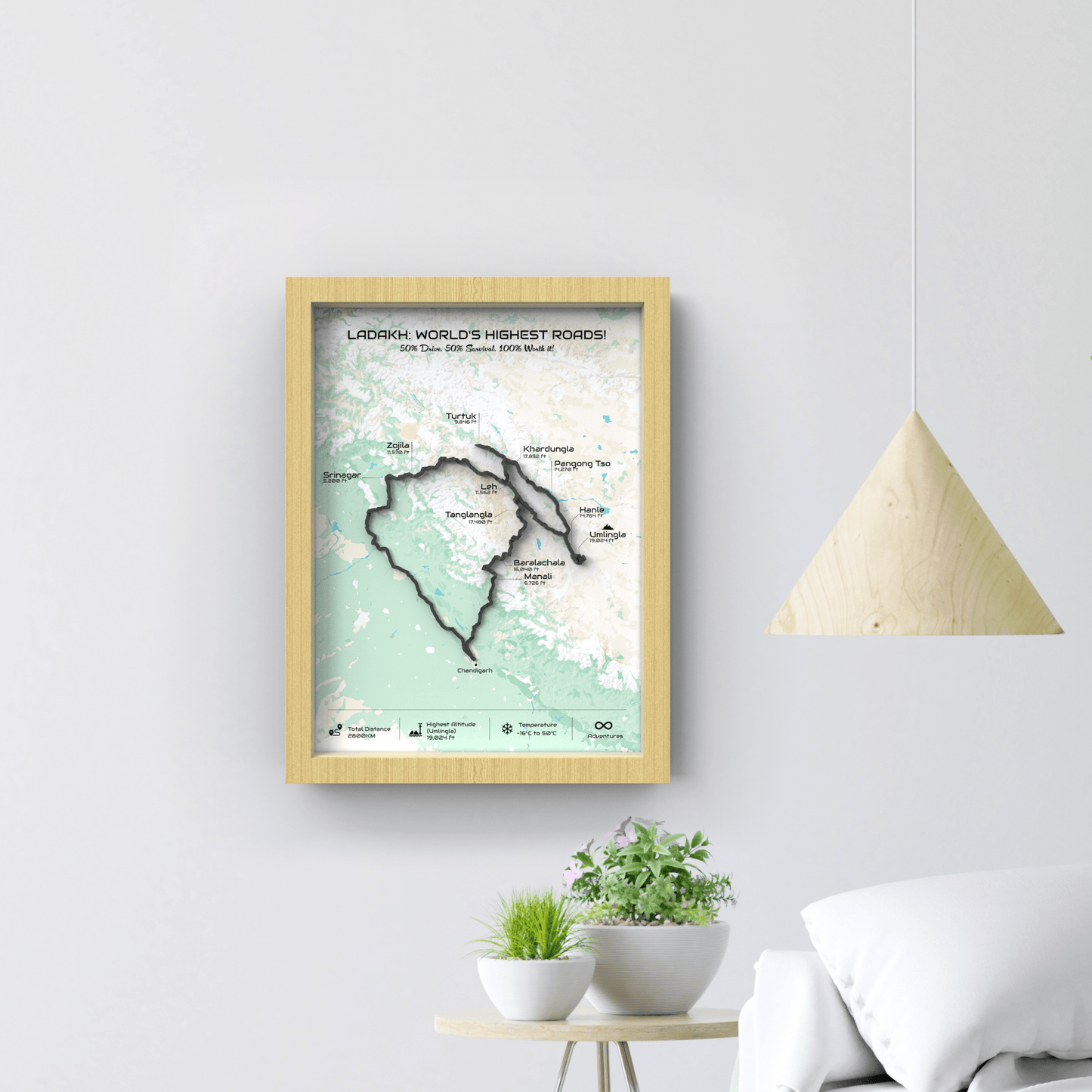 Grand Ladakh Circuit – Signature 3D Route Frame | Heritage Wood