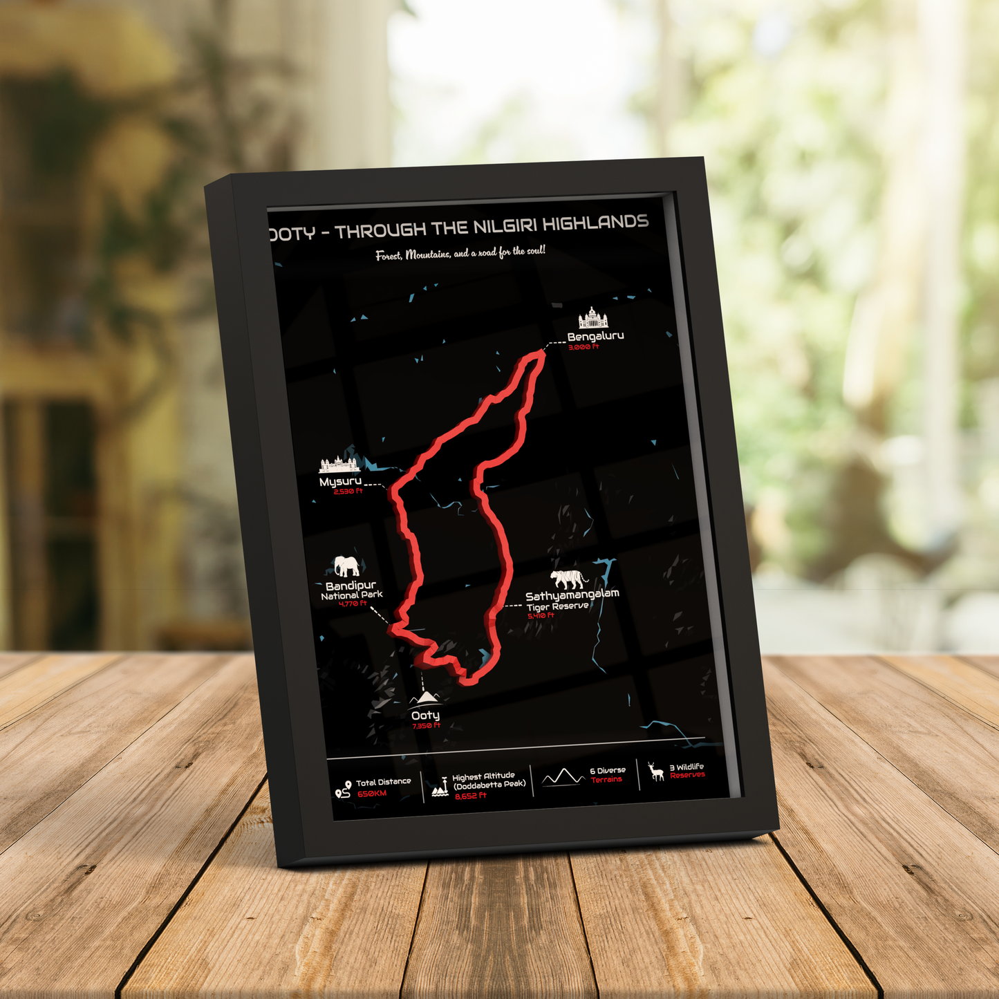 Ooty Circuit - Signature 3D Route Frames | Premium Black