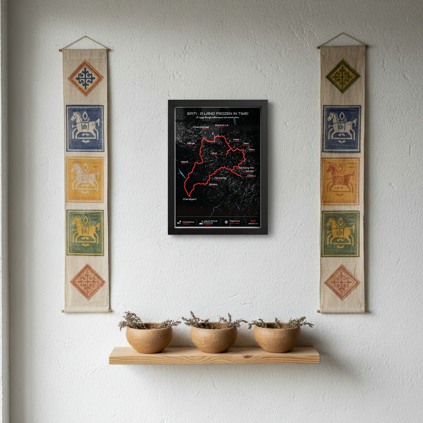 Spiti Circuit - Signature 3D Route Frame | Premium Black