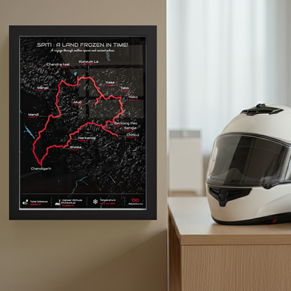 Spiti Circuit - Signature 3D Route Frame | Premium Black