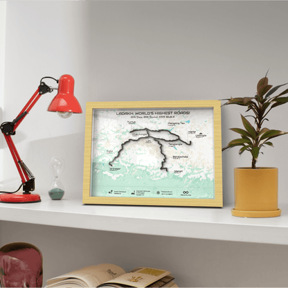 Ladakh Circuit – Signature 3D Route Frame | Heritage Wooden
