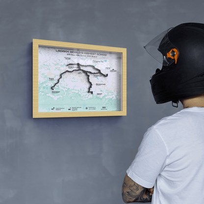 Ladakh Circuit – Signature 3D Route Frame | Heritage Wooden