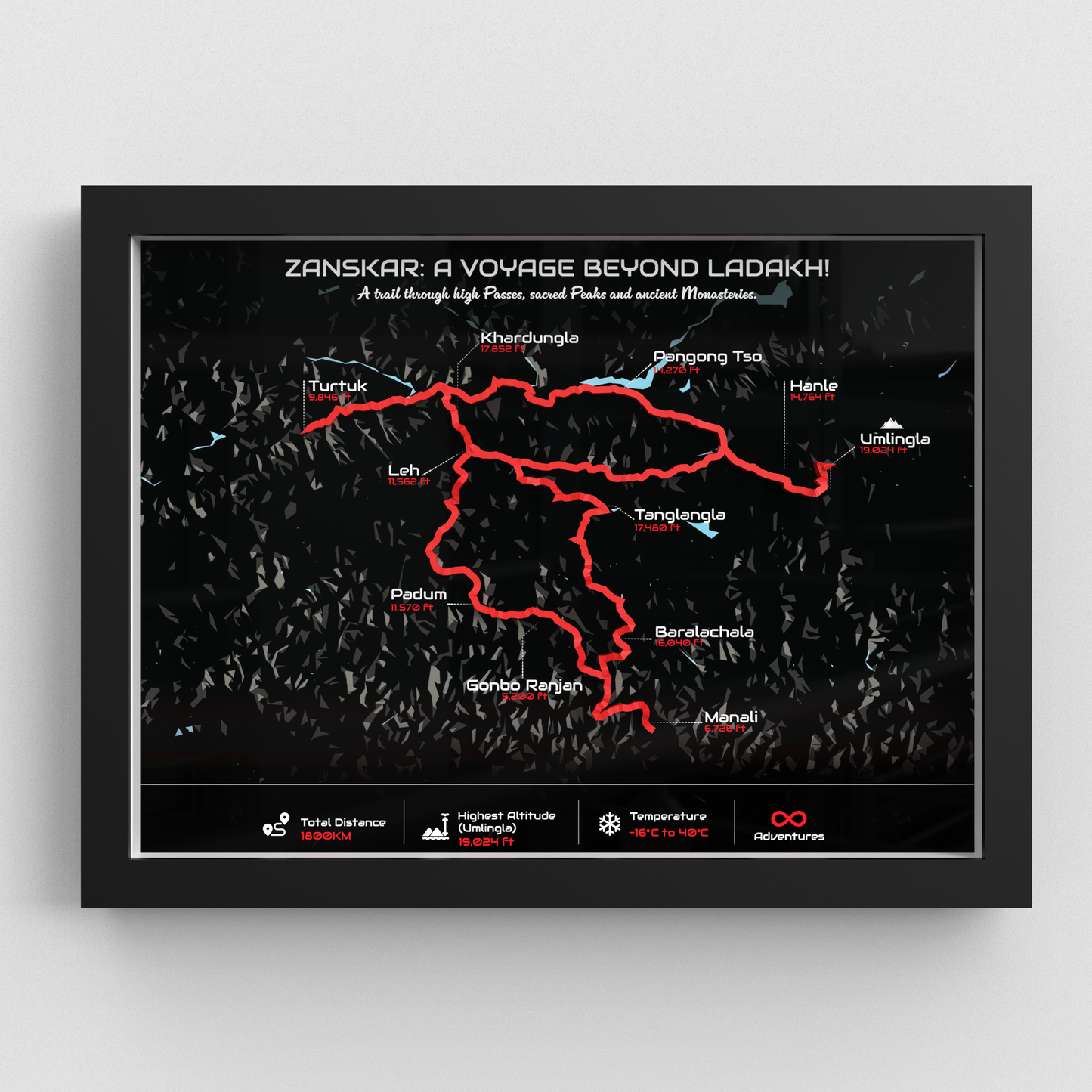 Zanskar Circuit - Signature 3D Route Frame | Premium Black