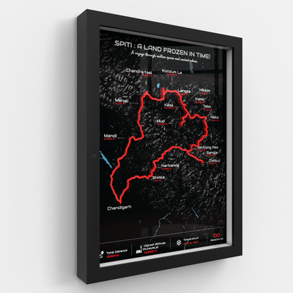 Spiti Circuit - Signature 3D Route Frame | Premium Black