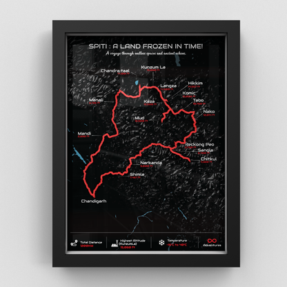 Spiti Circuit - Signature 3D Route Frame | Premium Black