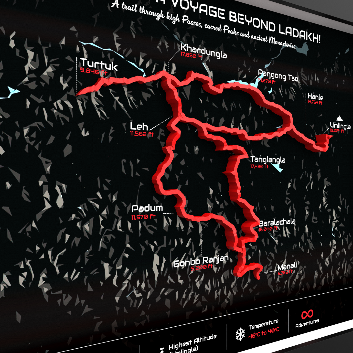Zanskar Circuit - Signature 3D Route Frame | Premium Black